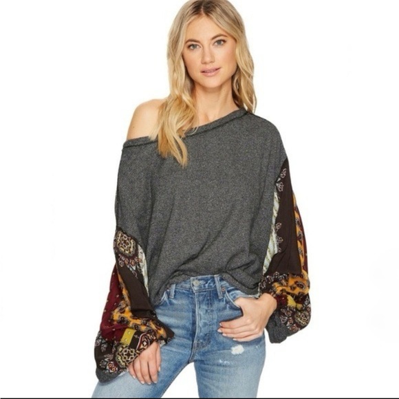 We The Free Tops - Free People We The Free Blossom Thermal Top (XS, Dark Gray, EUC)